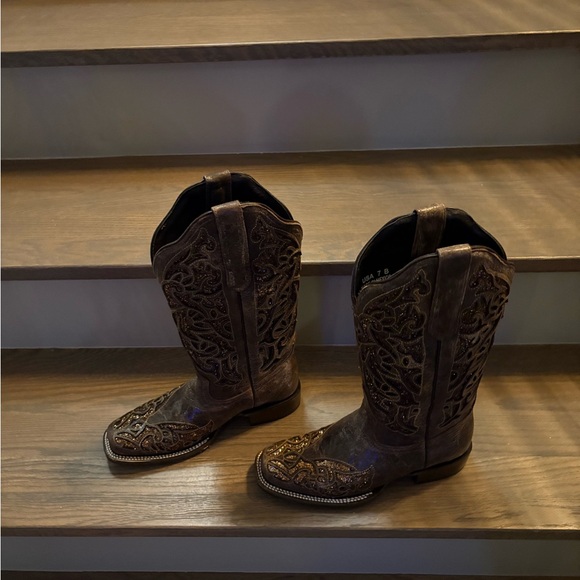 J.B. Dillon Brown Western Heeled Boots - Picture 6 of 8
